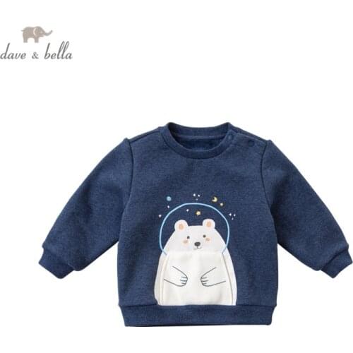 DBX15271 dave bella winter baby boys fashion cartoon T-shirt children casual tops boy kids fashion tees
