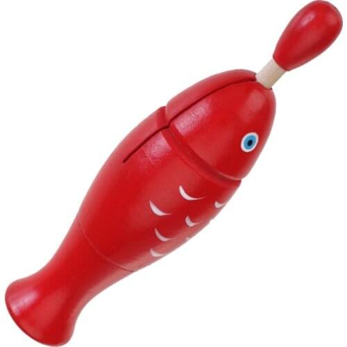 Wooden Red Fish Percussion Instrument For Kids Educational Toy