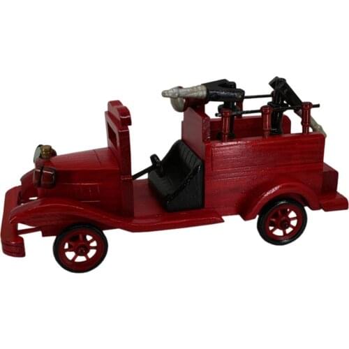 Wooden Vintage Fire Truck Natural Handmade Gift Home Decor
