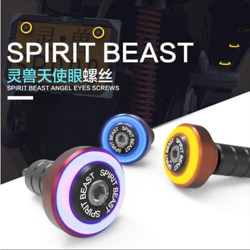 SPIRIT BEAST Motorcycle Lights Accessories Scooter Screw License Plate Led Angel Eye Motorbike AVT Lamp for Honda BMW SUZUKI KTM