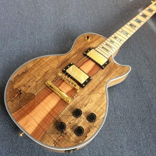 Electric guitar,Real Abalone inlaid maple fingerboard, Decaying wood guitar, Solid mahogany body electric guitar, Free shipping