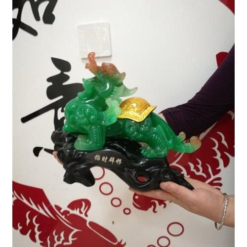 HOT SALE # 2020 home office business Shop FENG SHUI Talisman Money Drawing dragon PI XIU jade Sculpture ART statue # GIFT