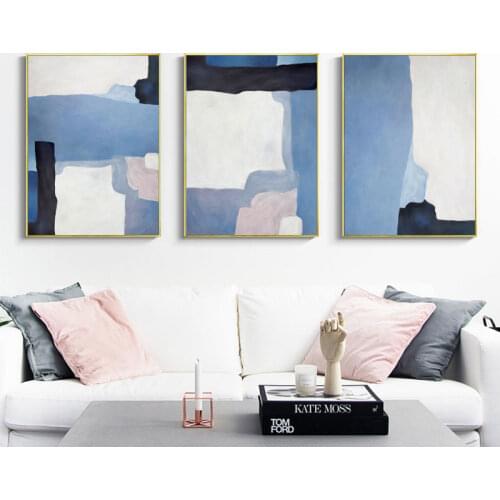 DDWW Blue Abstract Painting Canvas Art Picture for Home Decor Wall Posters Canvas Painting Modern Canvas Unframed