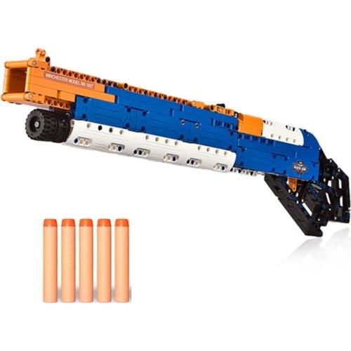 Building Blocks Gun Toys Soft Bullet Shooting Games Parent-Child Interaction Games Boys Gifts