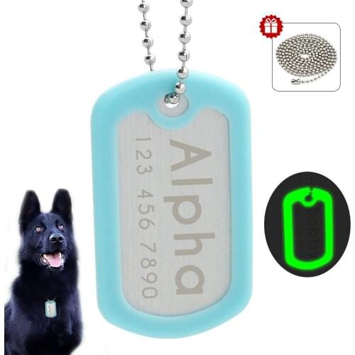 Personalized Pet Dog ID Tag Glowing Custom Engraved Dogs Name Tags Anti-lost Free Engraving Luminous Pet Nameplate Gift