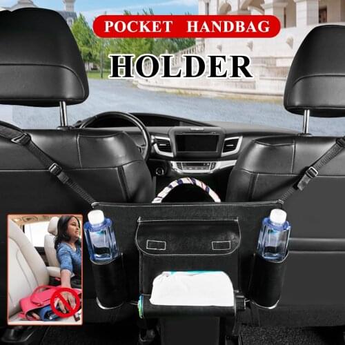 Car Net Pocket Handbag Holder Organizer Seat Side Storage Mesh Net Bag For Packaging Car Organizer Storage Bag Car Accessory