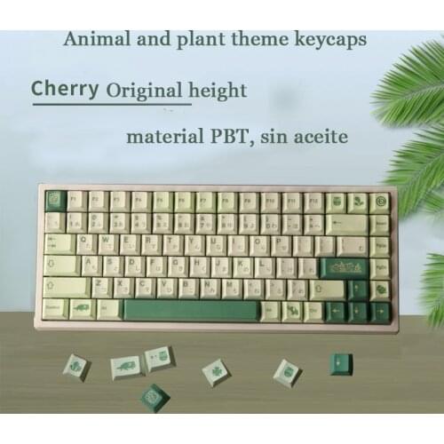 Cherry height PBT sublimation keycaps for mechanical keyboard 68/84/96/980 Animal and Botanical Garden keycap