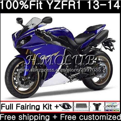 Injection Body For YAMAHA YZF 1000 YZF R 1 YZF R1 2013 2014 8HC.5 YZF-1000 YZF-R1 13 YZF1000 YZFR1 13 14 Stock blue top Fairing