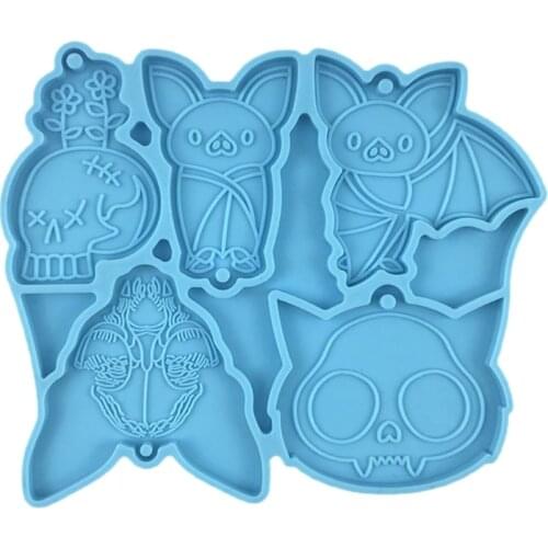 Bat Animal Series Keychain Earrings Epoxy Resin Mold DIY Crafts Dangle Jewelry Necklace Pendant Casting Silicone Mould