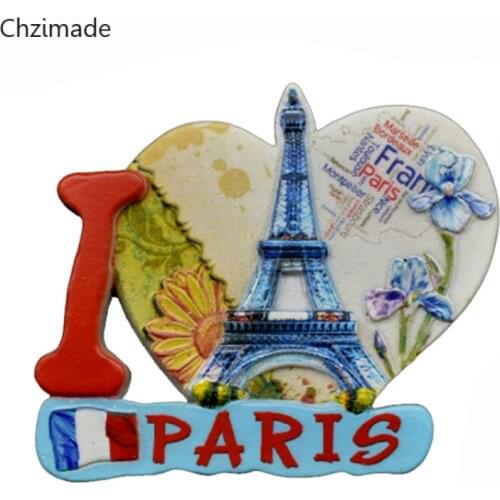 Lychee Life Creative 3D Metal Magnet France Towel Fridge Sticker Resin Sticker Paris Tourist Souvenir Home Decoration