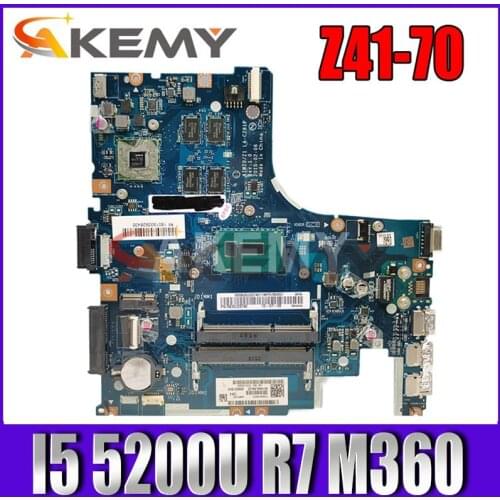 Akemy LA-C281P Mainboard for Lenovo Notebook Z41-70 AIWZ0/Z1 LA-C281P Laptop Motherboard I5 5200U CPU R7 M360 4GB Test 100% DDR3