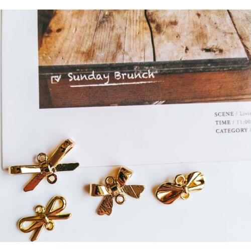 Metal Bow-knot Earring Accessories Eardrop Jewelry Component Ornaments Diy Material Handmade 10pcs