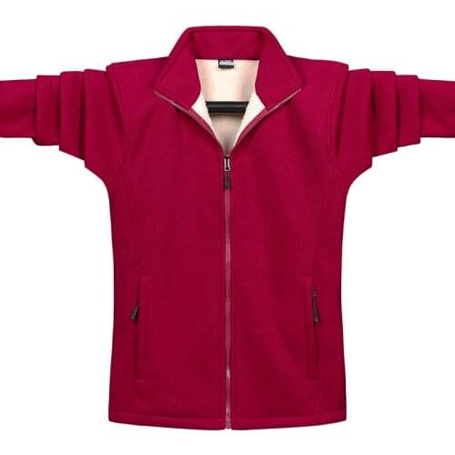 Mens Fleece Jacket Men 2021 Winter New Solid Stand Turn-Down Collar Jackets Black Coats Casual Fashion Plus Size Jacket For Men