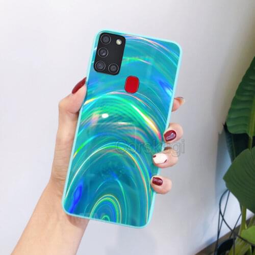 Rainbow Soft Laser Case Cover for Samsung Galaxy M31 M21 M11 M30S S20 S21 Plus + S20 FE S20FE Ultra A12 A32 A42