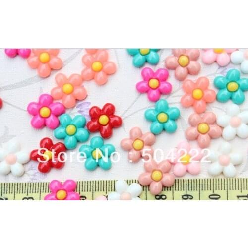Set of 300 pcs Resin little lovely kawaii sunflower daisy cabochons Flatbacks 14mm- SZ0310