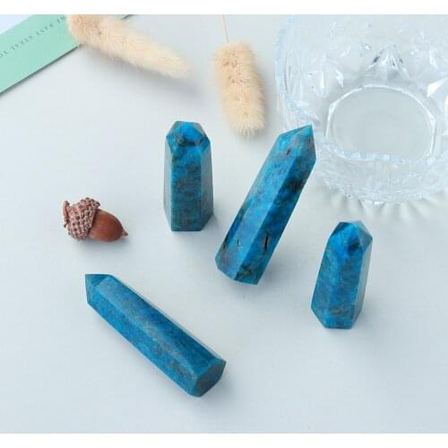Natural blue apatite crystal wand stone crystal single point for healing 5-9cm