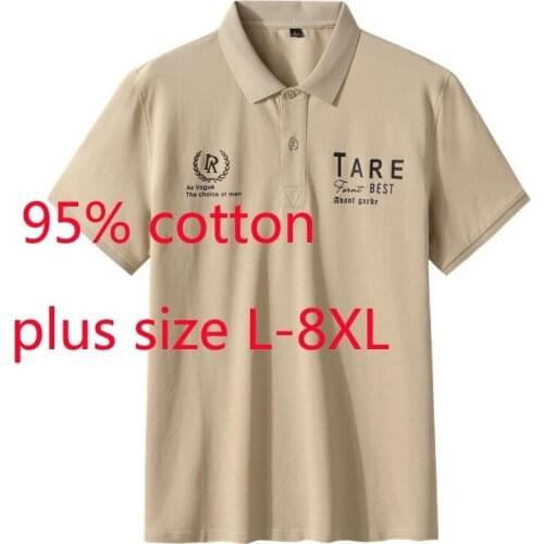 New Arrival Fashion Summer Men Printed Short Sleeve Turn-down Collar Knitted Casual Men T Shirt Plus Size L- 4XL 5XL 6XL 7XL 8XL