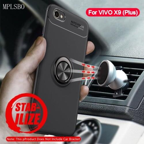 MPLSBO Luxury Hybrid TPU Shockproof Finger Ring Phone Case For VIVO X9 / X9 Plus Magnetic Car Holder Stand Cover