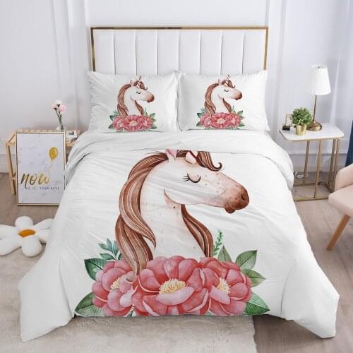 Luxury Duvet cover set Europe Queen King Size 3D Bedding set Print Bed linen Comfortable Quilt cover Bed Set Nordic unicorn