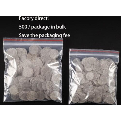 500pcs Smoking Weed Special Tools Combustion Stainless Steel Net Hookah Water Pipe Filter Screen Gauze Free Shipping Wholesale