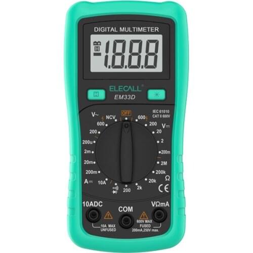 DC AC Current Voltage Tester EM33D Handheld Easy to Carry Mini LCD Digital Multimeters
