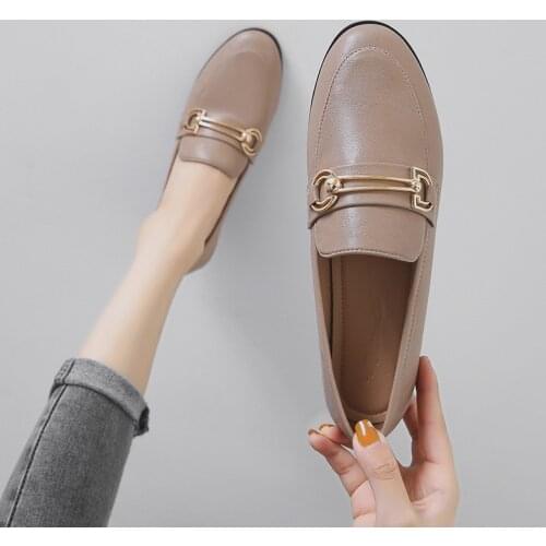 Leather Shoes British Womens Shoes Joker Flat Retro Shoes Size 41-43 Oxford Shoes for Women Flat Shoes Women Female Shoes