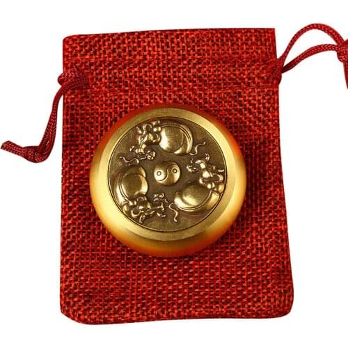 1PCS Rotating Brass Fidget Spinner Chinese Style Decompression Toy Children Adult Stress Relief Toys Dropship