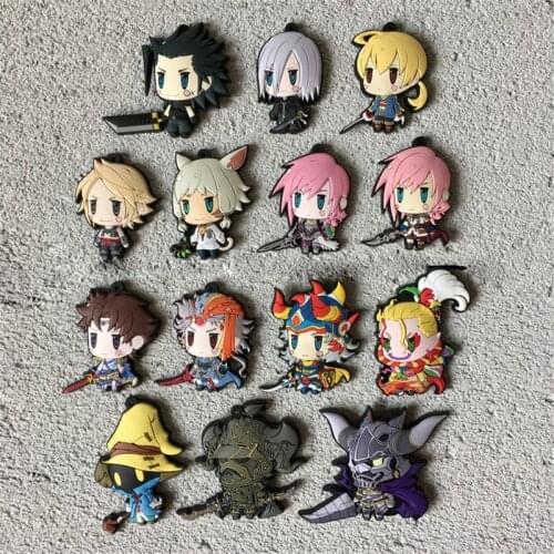 1pc FINAL FANTASY 7 Q Shape Rubber Keychain Pendant Anime Cartoon Cosplay Decor Prop Christmas Gift for Boy Girl New