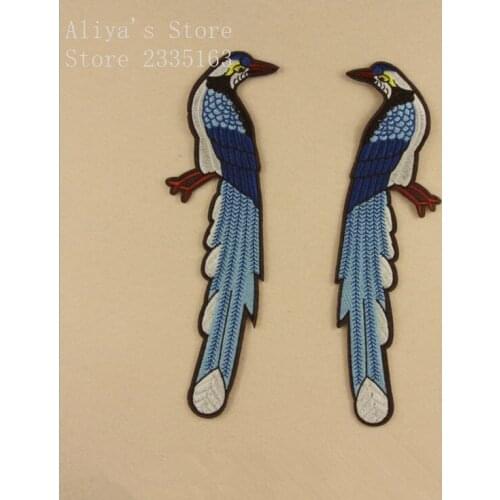 1 pcs sew on Big size Bird Embroidery patches fabric clothing bag tshirt holiday Jeans Coat Decor repair Applique