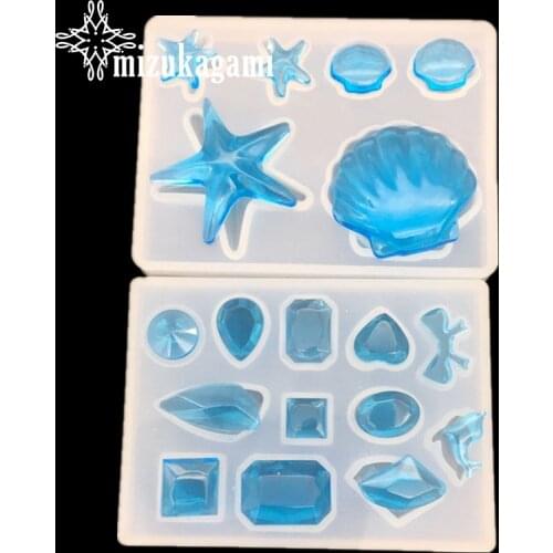 1pcs UV Resin Jewelry Liquid Silicone Mold Shell Sea Star Round Rhombus Resin Charms Molds For DIY Decorate Making Jewelry