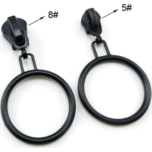 20pcs/lot) Round Circle Shape Black 5# Zipper Sliders 8# Zipper Sliders for Nylon Reverse Zipper, Resin Zipper