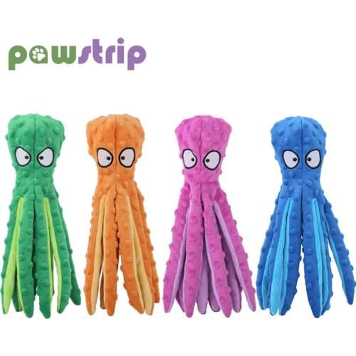 8 Legs Octopus Plush Dog Toys Squeaky Interactive Dog Toy Bite Resistant Puppy Sound Toys for Medium Large Dog Pet Supplies