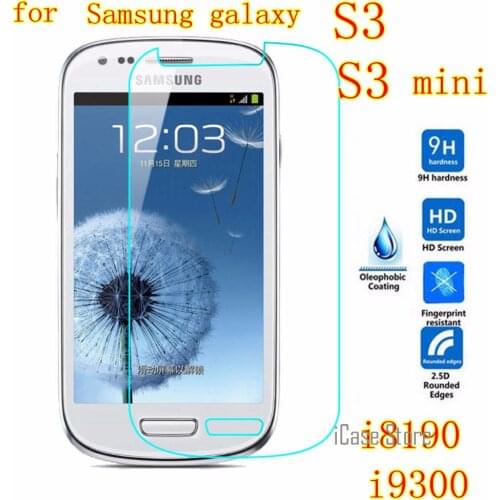 9H tempered glass screen protector film For Samsung Galaxy S3 S 3 case i8190 S III S3 mini case I8190N I9300 Neo i9301 cover