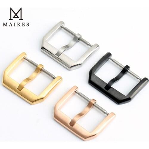 Maikes Watch Accessories 16mm 18mm Stainless Steel Watch Buckle Metal Black/Silver/Gold/Roes Gold 20mm 22mm Watch Band Clasp