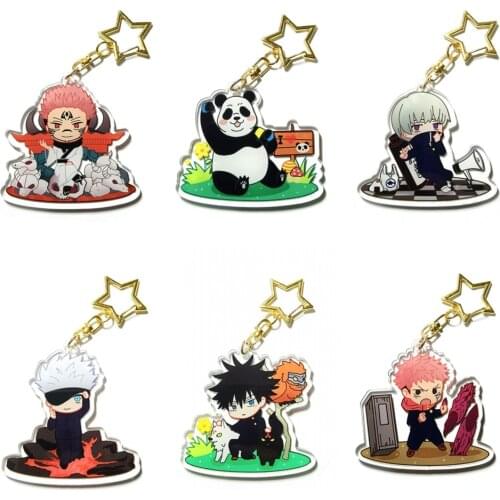 Anime Jujutsu Kaisen Ryomen Sukuna Gojo Satoru Key Chains Two-sided Keychain Cosplay Acrylic Pendant Keyring Ornaments