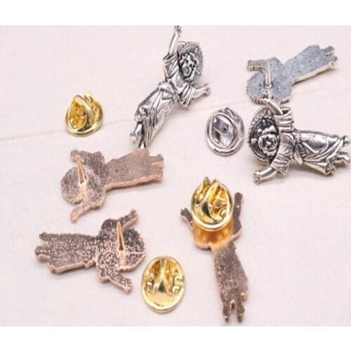 Catholic Jesus cross the heart brooch. 100pcs / Sacred Baby Butterfly Buckle Brooch