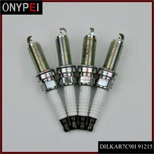 4 pcs Dual Iridium Spark Plug DILKAR7C9H 91215 For Nissan Juke 1.6 Pathfinder 2.5 Infiniti 224011KC1C 22401-1KC1C