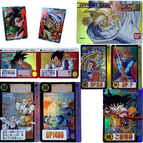 Dragon Ball Z limited Flash card Son Goku Vegeta IV Vegetto Son Gohan Rainbow Flash Card Grid Flash Card Toys for boy TOY