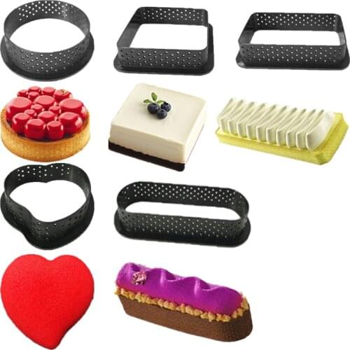 Mousse Circle Cake Ring Mold Round Perforated Circle Cookie Dessert Decorating Mould DIY Wedding Kitchen Baking Cake Tools