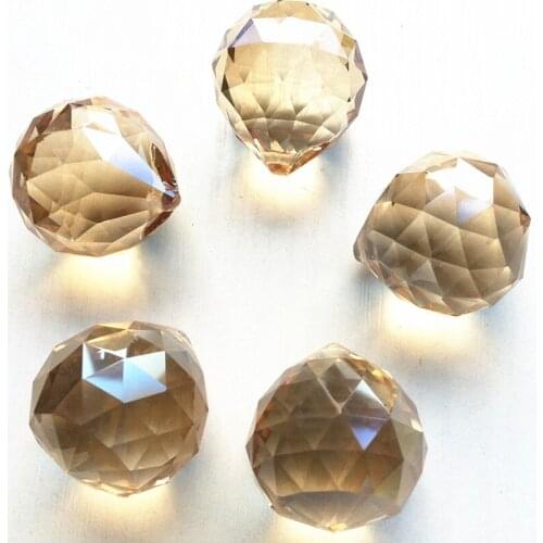 47pcs 30mm champagne Crystal faceted Balls for chandelier parts Feng Shui lighting pendants prisms suncatcher home decoration