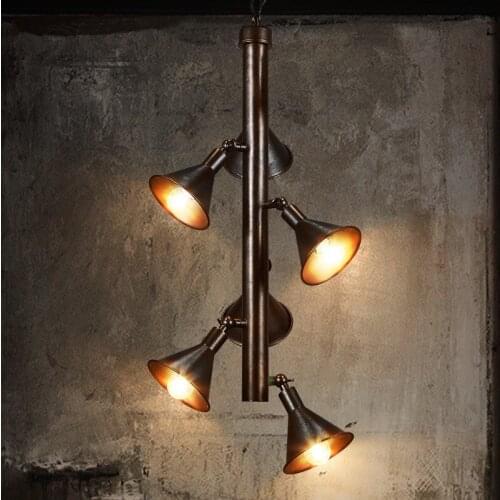 IWHD Creative Horn Vintage Industrial Pending Lighting Fixtures LED Pendant Lights Iron Lampara Cafe Bar Bedroom Luminaire