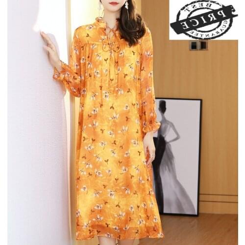 Summer Dress Women 100% Real Silk Long Party Dress Bobo Beach Dresses Casual Floral Dresses Silk Print Pink Vestidos Z01