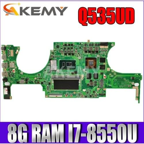 Mainboard For ASUS ZenBook Flip 15 UX561U Q535UD Q535U UX561UD Q535UD-BI7T11 Laptop motherboard 8G/I7-8550U GTX1050 (V2G)