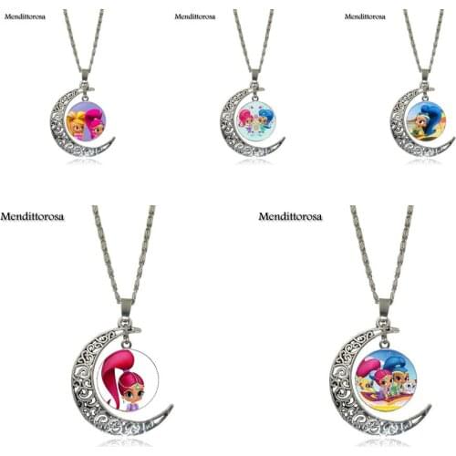 Mendittorosa Fashion Necklace For Girls Handmade Moon Shape Choker Necklace Jewelry Multi Designs Shimmer And Shine