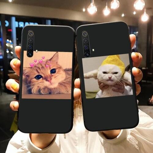 For Oppo Realme XT Case Realme X2 3 5 5i 6 7 X7 Q Pro Funny Cats Soft Silicon Phone Case on Realme C3 C2 C11 C12 C15 C17 Cover