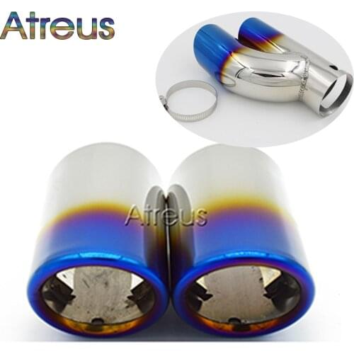 Atreus Car Exhaust End Tip Muffler Pipe Cover For 2009-2015 Skoda Octavia A5 A7 Accessories For Skoda Superb Yeti 1.4T 1.6T 1.6L