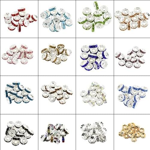 20pc 8mm New crystal flat edge diamond ring DIY accessories beads fashion creative Handmade Bracelet accessories supply
