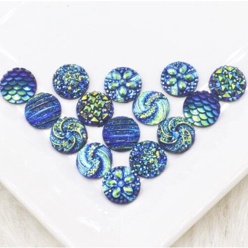 New fashion 40pcs 12mm mixed style flatback Dark blue resin crystals diy Decoration rhinestones for needlework accessorie crafts