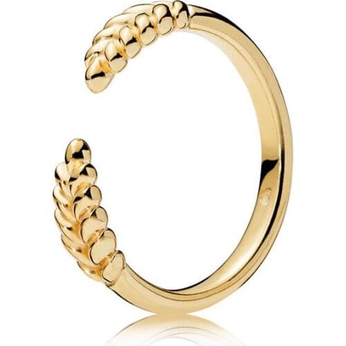 Pan home autumn new open grain ring s925 silver ring smart wheat temperament stack wear joint ring female