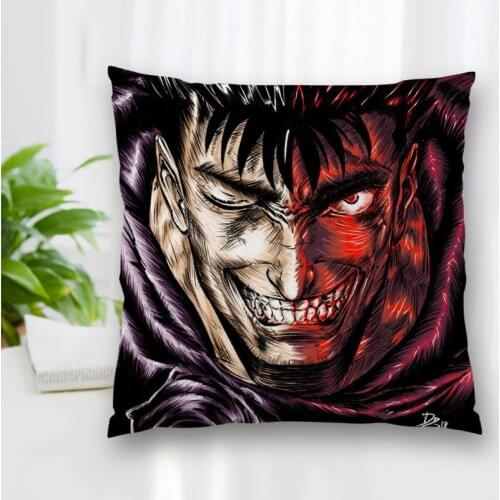 Custom Anime BERSERK Pillowcase With Zipper Bedroom Home Office Decorative Pillow Sofa Pillowcase Cushions Pillow Cover